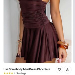 White Fox Boutique Rich Brown Mini Dress